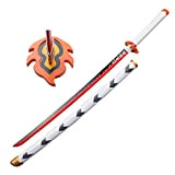 Adatto A Rengoku Kyoujurou Spada Katana Katana Giapponese Spada Samurai Legna Cosplay di Demon Slayer Handmade Prop Sword Anime Cosplay ...