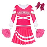 Addison Zombies - Costume da cheerleader per ragazze con pompon, costume da cheerleader per ragazze e feste, travestimento rosa per ...