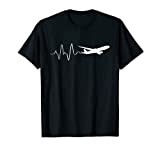 Aerei Battito cardiaco Pilota di Volo Aerei Regalo Maglietta