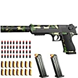 AGDLLYD Pistola giocattolo,Toy gun,con silenziatore,in schiuma,40 freccette,effetto pistola giocattolo 1:1, per allenamento di sicurezza o gioco (Army Green)