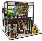 AHWZ DIY Doll casa mobili Kit Fai da Te Cabina con luci LED Jack ' s Coffee House