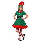 Ainichi Costume da Elfo di Natale, Vestito da Elfo di Babbo Natale Verde per Bambini Vestito da Genitore Bambino con ...