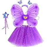 AISOO - Costume da Campanellino Fata Farfalla - Ali, bacchetta, cerchietto e tutù - Costume da Farfalla per bambini da ...