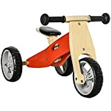 AIYAPLAY Triciclo e Bici Senza Pedali 2 in 1, Cavalcabile per Bambini da 18-36 Mesi in Legno con Sella Regolabile, ...