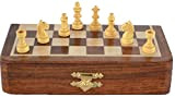Ajuny - Set di scacchi magnetici in legno, con scacchi, pieghevole, con regali per la famiglia, 17 x 18 cm