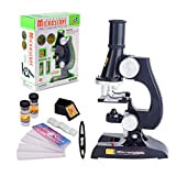 ALEENFOON - Microscopio per bambini, 450x, 200x, ingrandimento 100x, kit per microscopio scientifico per bambini, con luci a LED, set ...