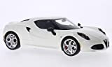 Alfa Romeo 4C, metallizzato-bianco, 2013, modello di automobile, modello prefabbricato, AutoArt 1:18 Modello esclusivamente Da Collezione