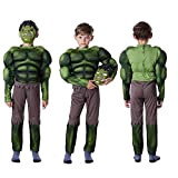 ALUIKENMR Capodanno Carnevale Verde L'incredibile Hulk Costume Endgame Muscle Costume di Halloween per Ragazzi Cosplay Giovanile