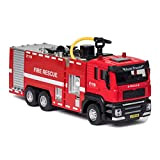 ALYVKJJ Camion dei Pompieri Telecomandato RC per Bambini, Camion dei Pompieri per Ragazzi Luci E Suoni di Sirena Grande Camion ...