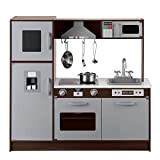 Amazon Basics - Cucina giocattolo verticale in legno, con sportelli, manopole e luci interattive - 99 x 30 x 98 ...