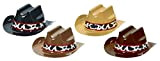 amscan 399424 - Mini cappelli da cowboy, 12 cm x 5,5 cm, 8 pezzi, colore: marrone