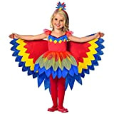 amscan 9903518 – Costume da pappagallo per bambini, vestito con gonna e ali in tulle e cerchietto per capelli, animale