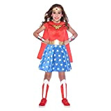 amscan 9906084 - Costume da donna con licenza ufficiale Warner Bros DC Comics Wonder Woman classico (8-10 anni), rosso