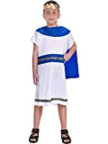 amscan 9906403 - Costume per bambini con cappuccio blu Caesar Toga, per la settimana, 8-10 anni