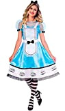 amscan- Alice nel Paese delle Meraviglie Costume Set 2 Pz, Blu, Size: 8-10, 9904691