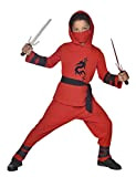 amscan Costume da guerriero ninja, Rosso, 8-10 Anni
