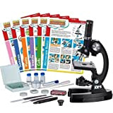 AmScope - 48pc Beginner Microscope Set, Kids Science Kit w/Accessories and Case + Set of 6 Microscope Experiment and Activity ...