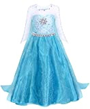AmzBarley Regina delle Nevi Elsa Costume Principessa Vestito Abito Bambina Ragazza Carnevale Cosplay Partito Festa Compleanno Abiti Blu 1-2 Anni ...