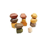 Andreu Toys- Wooden Stacking Big Stones-12 PCS. Puzzle in Legno, Multicolore, JPC-017