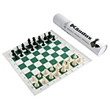 Andux Chess Game Set Pezzi Degli Scacchi e Tavola Arrotolabile XQTZ-01 (Verde, 42x42 cm)