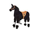 animal riding- Cavallo Maharadscha (per Bambini dai 3 Anni in su, Altezza Sella 56 cm, con Ruote) ARP001S, Colore Nero, ...