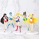 Anime Cartoon Sailor Moon Action Figure Mercury Mars Jupiter Venus Figurine Bambini Bambola Giocattoli regalo di laurea 18 cm