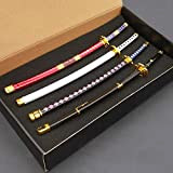 Anime Cosplay Toy Sword Model Prop Set, per One Piece Roronoa Zoro, Cos Gift Collection, Alloy