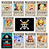 Anime One Piece Wanted Bounty Poster 38 × 27 cm (15 × 11 in), Nuova edizione, 10 Cappello di paglia ...