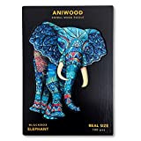ANIWOOD Puzzle in legno a forma di animale, coperchio fustellato, dimensioni reali del puzzle, contiene pezzi unici di animali (S, ...