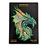 Aniwood - Puzzle in legno con figura di animale, Coperchio sagomato nelle dimensioni reali del puzzle, Contiene pezzi unici a ...