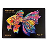 Aniwood - Puzzle in legno con figura di animale, Coperchio sagomato nelle dimensioni reali del puzzle, Contiene pezzi unici a ...