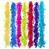Anjing 7 pezzi Boa di piume Multicolore per Feste e Costumi, anni 20, flapper, carnevale, festa a tema(2metri per Colore)