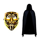 Anonymous Maschera e Mantello con Cappuccio Costume Set