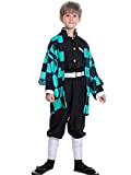 Antbutler Anime Demon Slayer Cosplay Tanjirou Cosplay Costume Outfit, Carnival Halloween Costume Outfits for Kids and Aldult