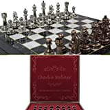 Antochia Crafts Set di scacchi personalizzati da 14 cm, in scatola personalizzata e figure in metallo, idea regalo per figlio, ...