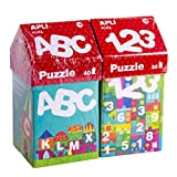 APLI Kids 18776-Kit speciale Puzzle Casitas Educativi ABECEDARIO+ NUMERI (14805+14806), 18776