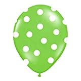 ARDITO MICHELE 100 Palloncini Verde a Pois Bianco 12" 30 cm diam. Professionali per Feste Party