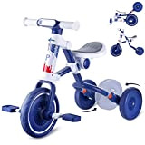 Arfmaget Triciclo Bambini,5 in 1 Triciclo per Bambini da 2 a 4 Anni,Bicicletta Senza Pedali con Sedile Regolabile e Pedali ...