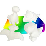ASMFUOY 4 giocattoli quadrati bianchi fai da te a forma di dinosauro, dolce, lento regalo di compleanno per bambini, Triceratops ...