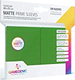 Asmodee - 100 Bustine Protettive Gamegenic per Carte, Giochi di Società, Matte Prime Sleeves Green Pack, Colore Verde, Opache