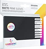 Asmodee - 100 Bustine Protettive Gamegenic per Carte, Giochi di Società, Matte Prime Sleeves Black Pack, Colore Nero, Opache