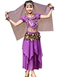 Astage Ragazza Elegante Abito Danza Ventre Indianisch Halloween Carnevale Costumi L Viola