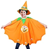 Aurasky Costume Zucca Bambina, Costumi Halloween Bambini, Zucca Mantello Halloween Bambina Con Cappello, Travestimenti Halloween Bambini Vestito di Halloween Bambina ...
