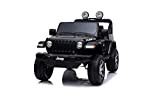 Auto Macchina Elettrica Jeep Wrangler Rubicon 12V per Bambini porte apribili Con telecomando Full accessori (Nero)