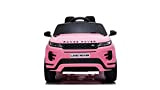 Auto Macchina Elettrica Range Rover Evoque 12V per Bambini sedile in pelle porte apribili Con telecomando (rosa)
