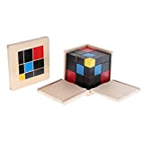 B Blesiya Giocattolo Educativo Precoce in Legno Materiale Matematico Montessori di Trinomial Cube