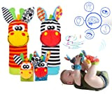 Baby Rattle Toys - Cute Animal Infant 4pcs (2 pezzi in vita e 2 pezzi Sozzy Socks) Soft Wrist Bell ...