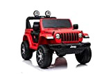 Babycar Jeep ® Wrangler Rubicon 2 Posti 12 Volt con Sedile in Pelle Macchina Elettrica Jeep per Bambini Porte apribili ...