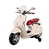 Babycar Vespa Piaggio Moto per Bambini 946 (Bianco) con MP3 LUCI E Suoni Ufficiale con Licenza