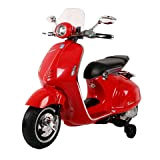 Babycar Vespa Piaggio Moto per Bambini 946 (Rosso) con MP3 LUCI E Suoni Ufficiale con Licenza